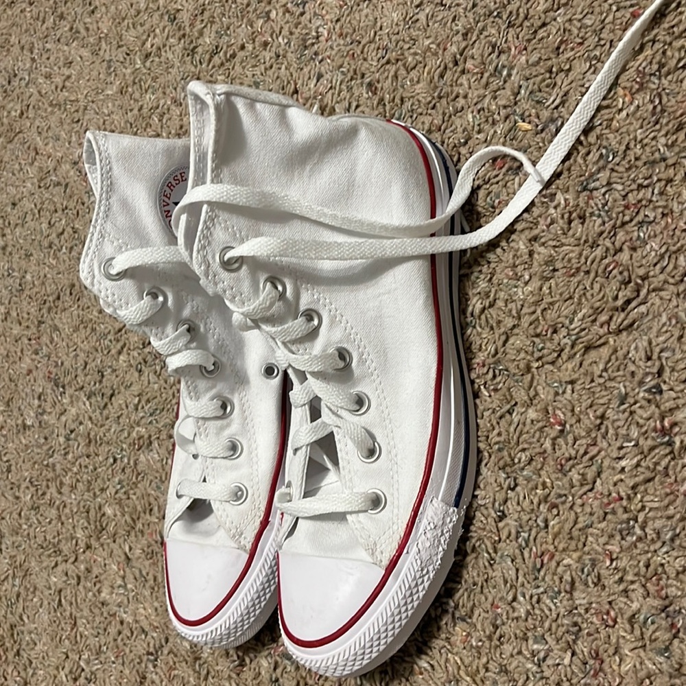 Never worn but a little chewed on the left foot